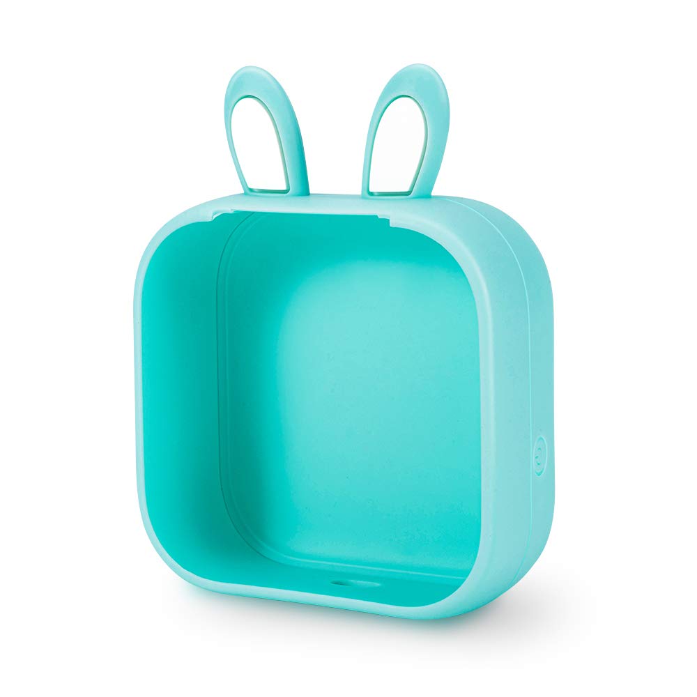 Memoqueen T02 Silicone Protective Case with Bunny Ears - Compatible with T02 Mini Sticker Printer, Portable Pocket Printer Cover in Green Bunny Design - Perfect for School, Office, Travel & DIY Projects