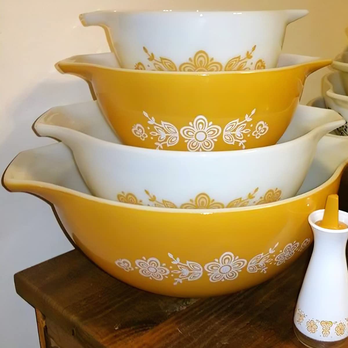 8-Piece Plastic Bowl Display Stands for Pyrex Bowls - Cabinet Organizer for Kitchen Storage & Organization - Perfect for Pantry, Countertop, or Cabinet Display
