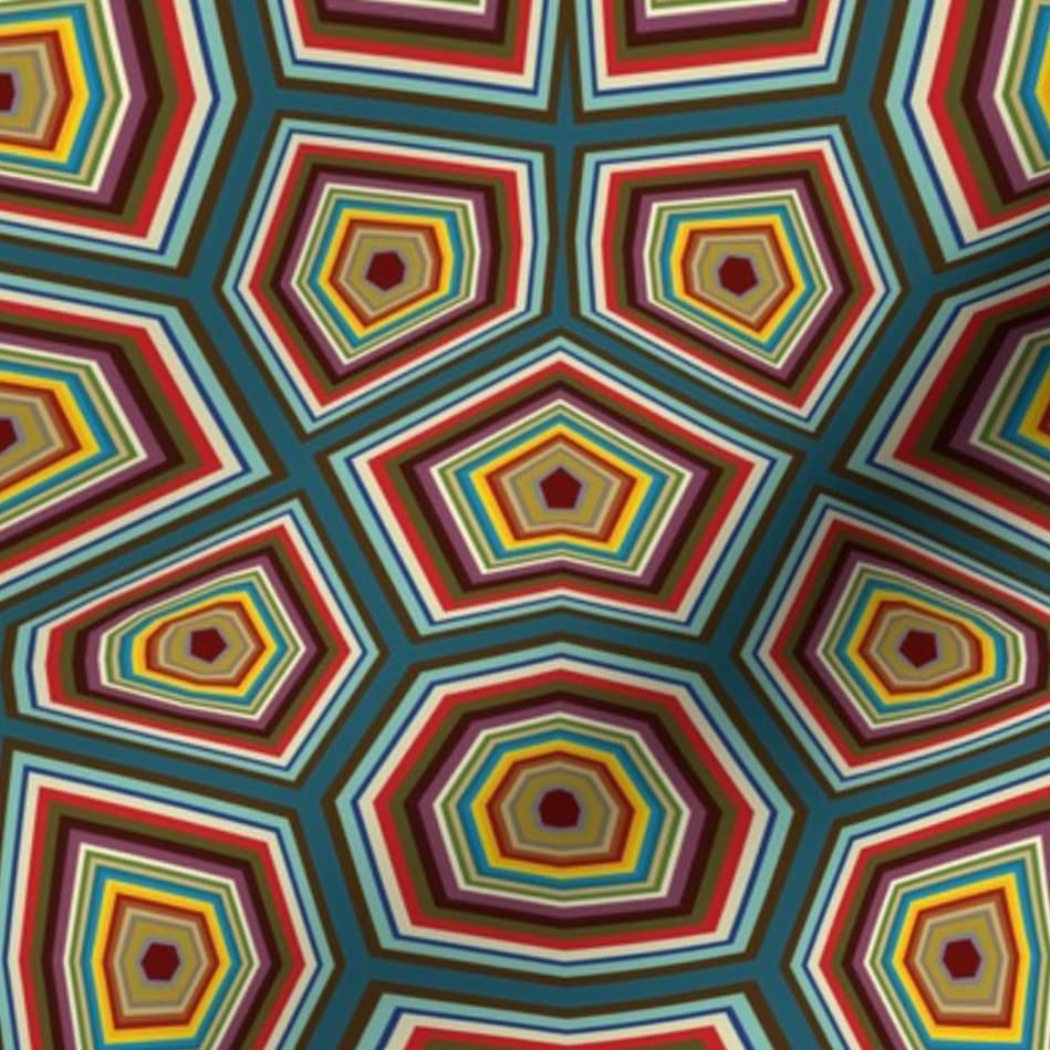 Turtle Shells Animal Print Fabric by Spoonflower - Colorful Nature Biology Geometric Design on Soft Minky Fabric - Perfect for Sewing Baby Blankets, Quilt Backing & Plush Toys (Fat Quarter Size)