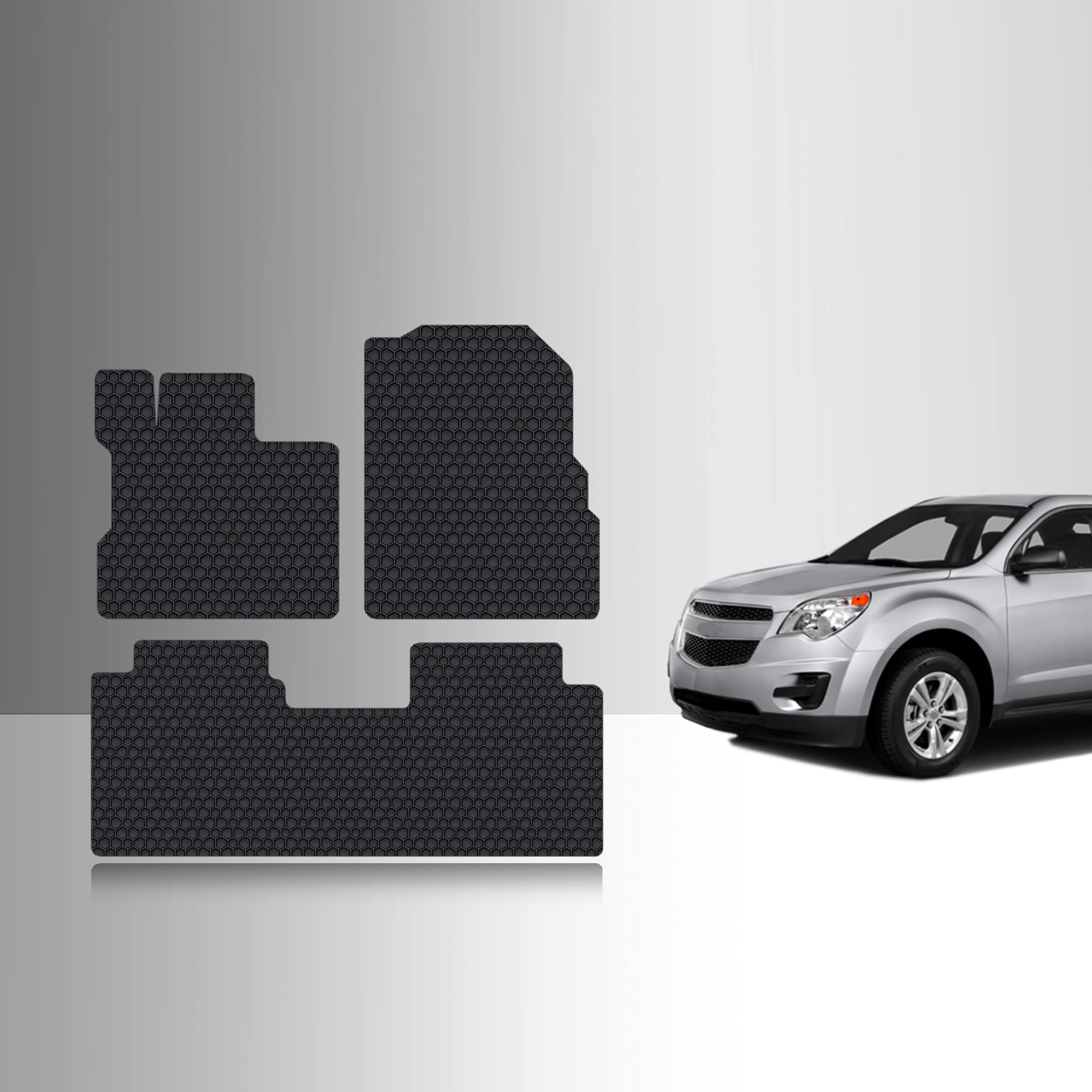 TOUGHPRO Heavy Duty All Weather Floor Mats Set (Front & Rear Rows) for Chevrolet Equinox 2010-2017 - Black Rubber Car Mats Made in USA | Perfect for Winter Snow, Mud, Rain Protection & Easy Cleaning