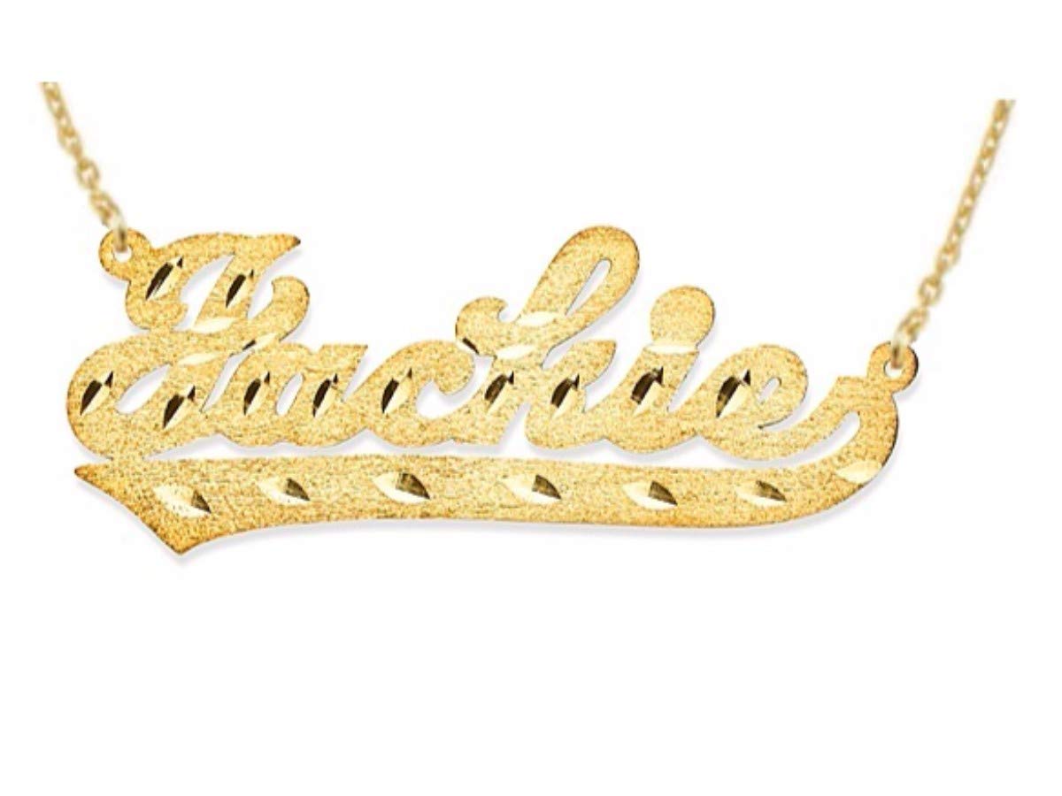 Custom Personalized Nameplate Necklace for Women & Men - Sterling Silver or Gold Plated Diamond Cut Script Design - Perfect for Gifts, Anniversaries & Special Occasions