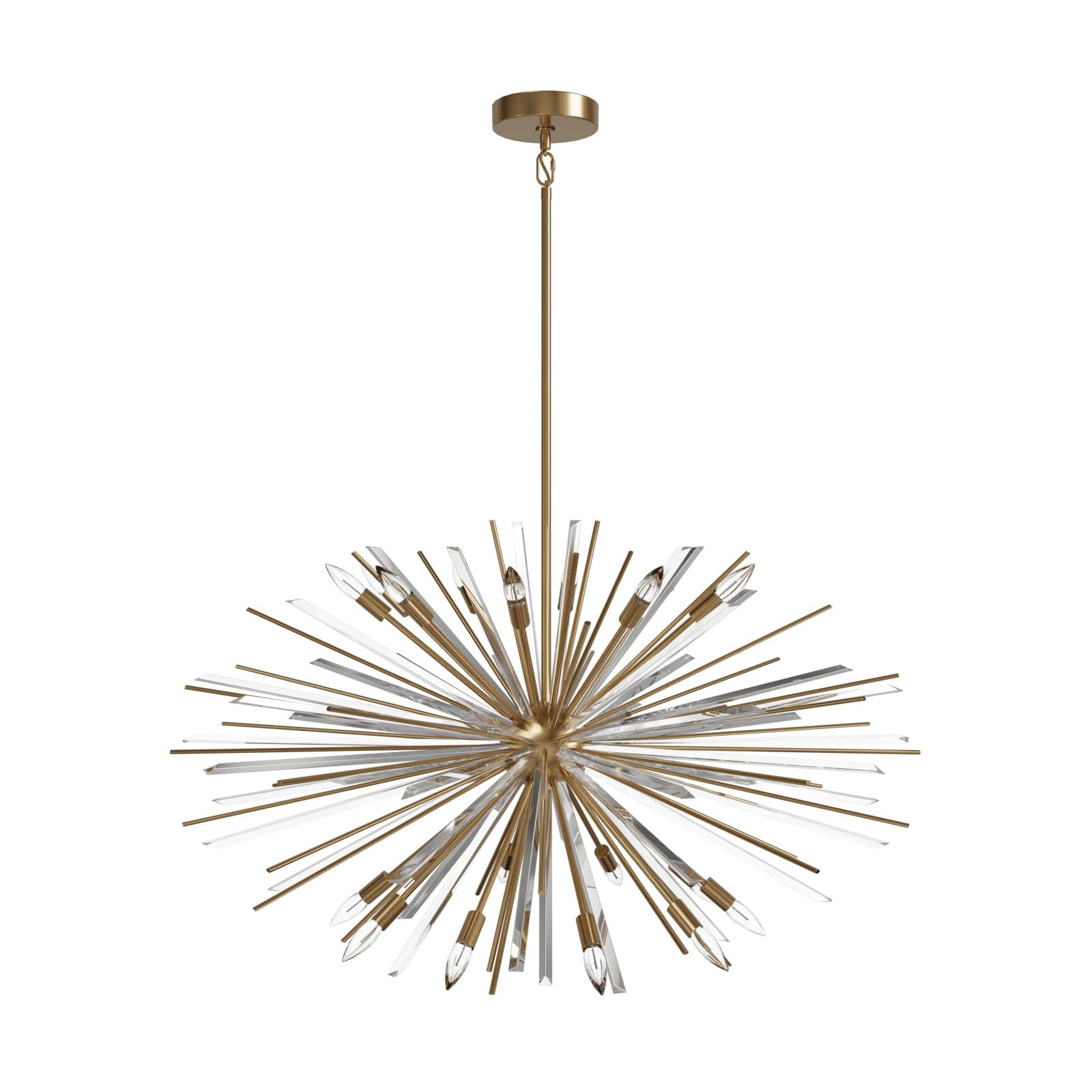 HF8200-AB Palisades AVE. Modern Crystal Hanging Chandelier Light Fixture - Elegant Dining Room & Bedroom Ceiling Lighting for Home Decor