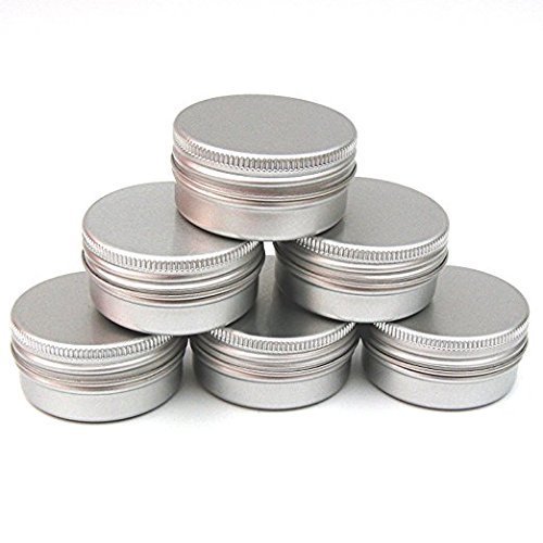 Hunky Dory 15ml Aluminum Cosmetic Containers - 6 Pack Small Jars for Creams, Lip Balm, Body Butter, Essential Oils, Hair Wax & Makeup | Travel-Friendly, DIY Skincare & Beauty Storage Solution