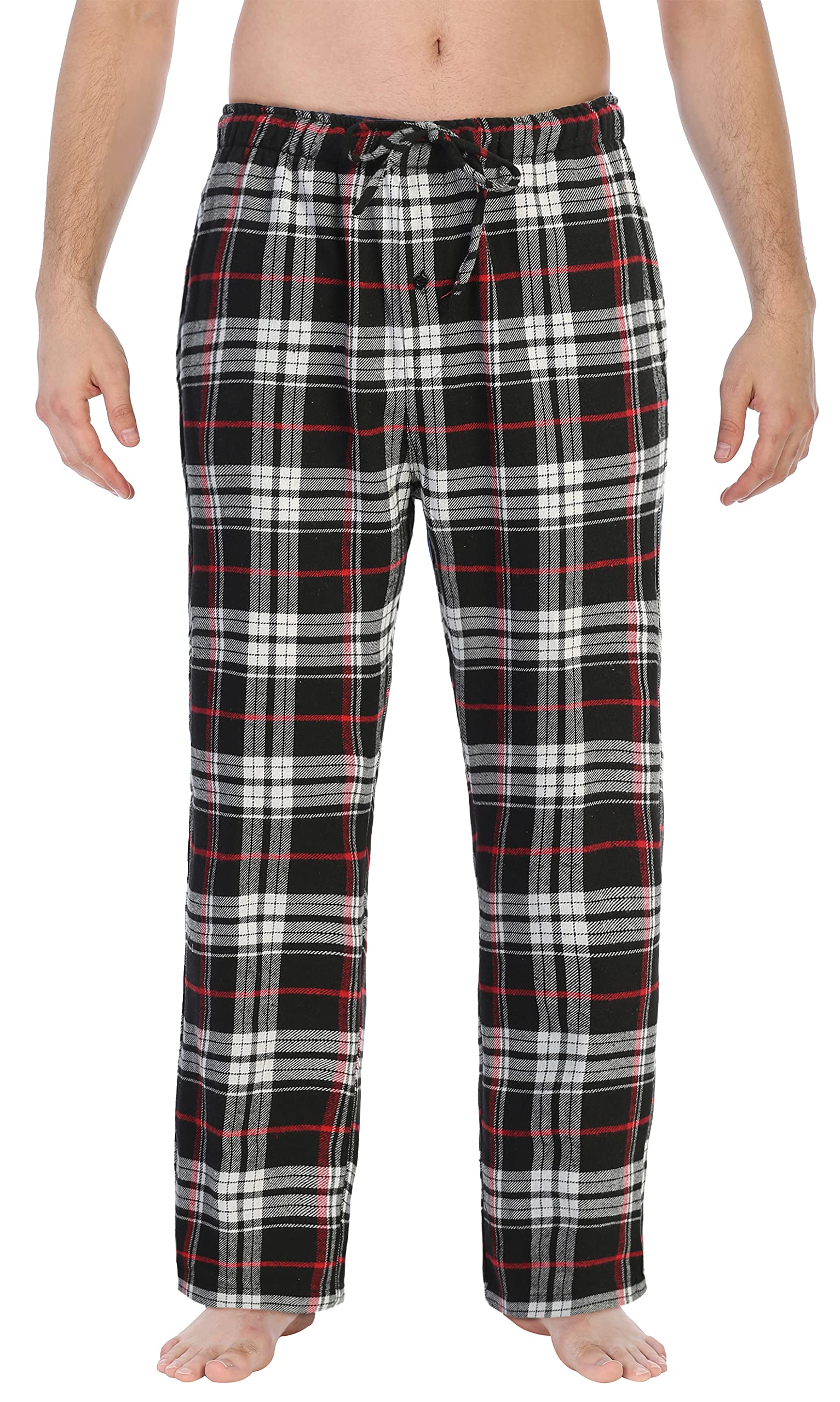 Gioberti Men's Yarn-Dyed Brushed Flannel Pajama Pants with Elastic Waist - Soft & Comfortable Sleepwear for Lounge & Relaxation at Home