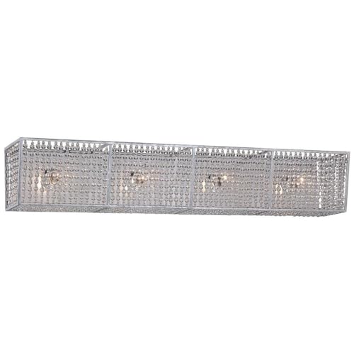 Metropolitan N2734-598 Saybrook Bathroom Vanity Light Fixture - 4-Light 240W Brushed Nickel Finish - Perfect for Modern Bathroom, Powder Room & Dressing Area Lighting