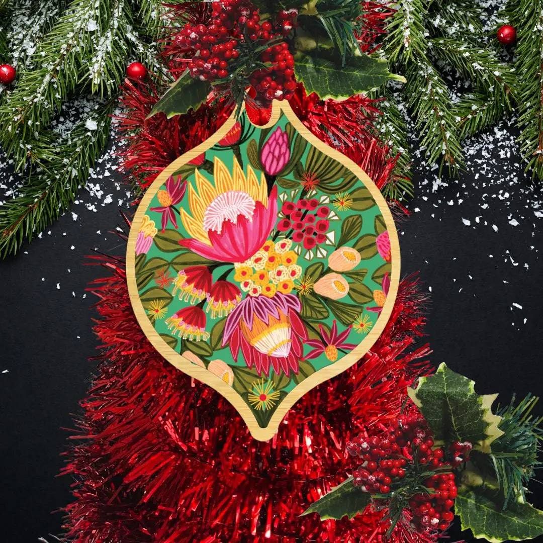 Australiana Christmas Ornament Bauble Set - 12-Piece Handmade Australian-Themed Holiday Decorations for Christmas Tree, Home & Office Decor