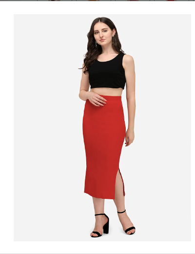 Red Saree Shapewear Petticoat for Women - Slimming Underwear for Indian Dresses, Perfect for Weddings & Festivals