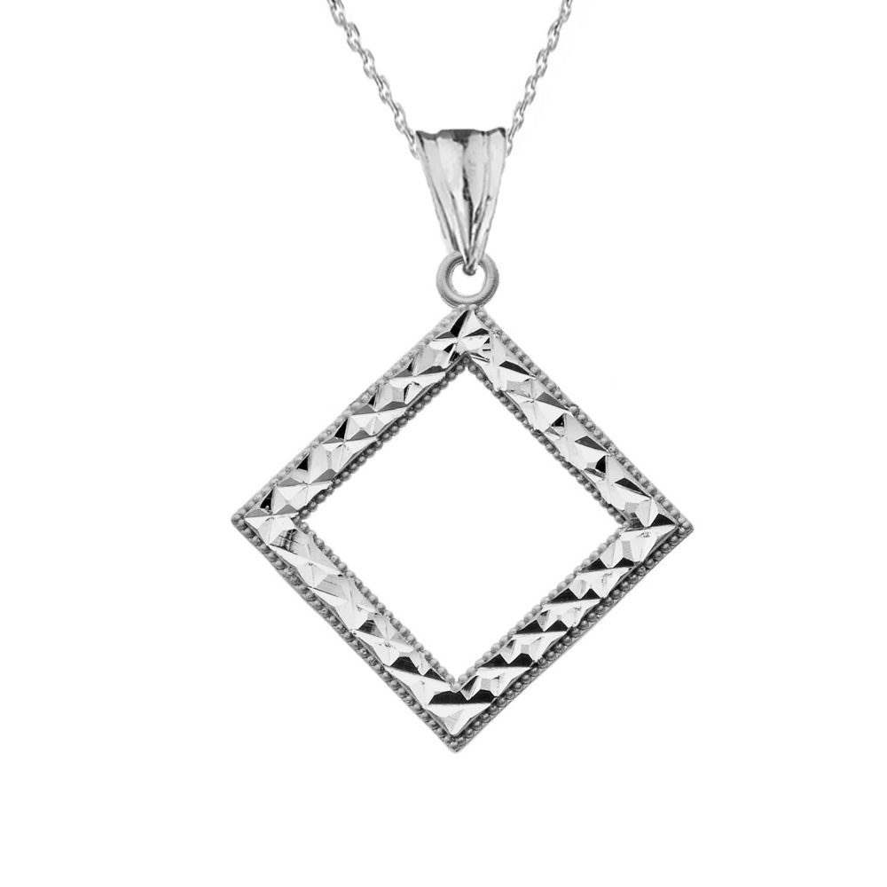 Sterling Silver Diamond Charm Pendant Necklace for Women - Elegant Gift