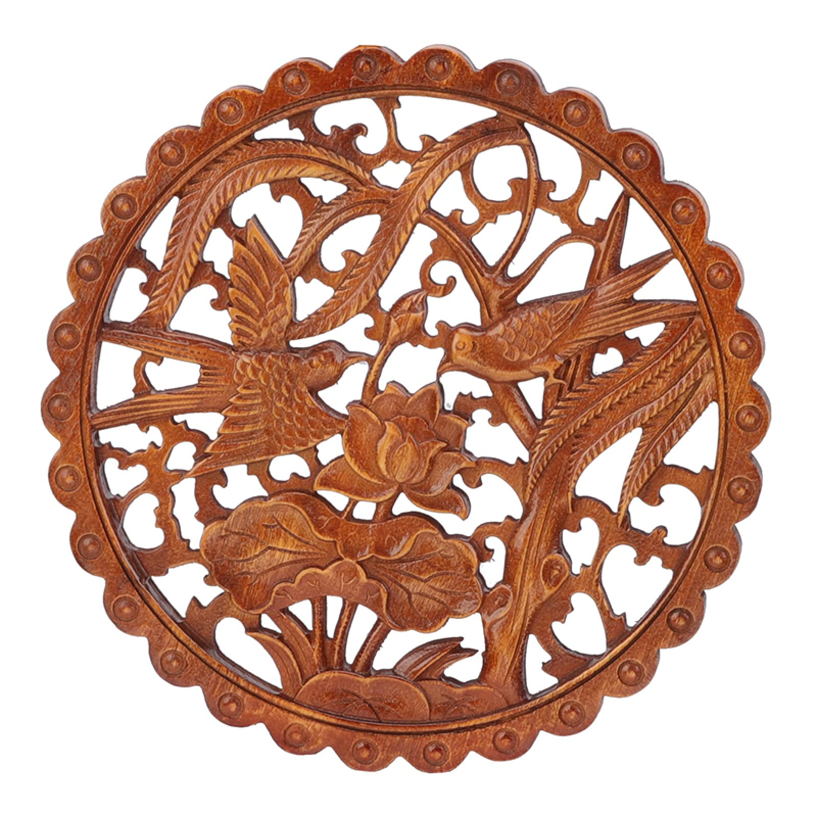 YKPBGQ Wood Carving Applique - Handcrafted Wooden Decorative Corner Onlays for Furniture, Doors & Cabinets - Double Birds Design - Home & Kitchen Decor Accents (Perfect for Vintage, Farmhouse & Rustic Interior Design)