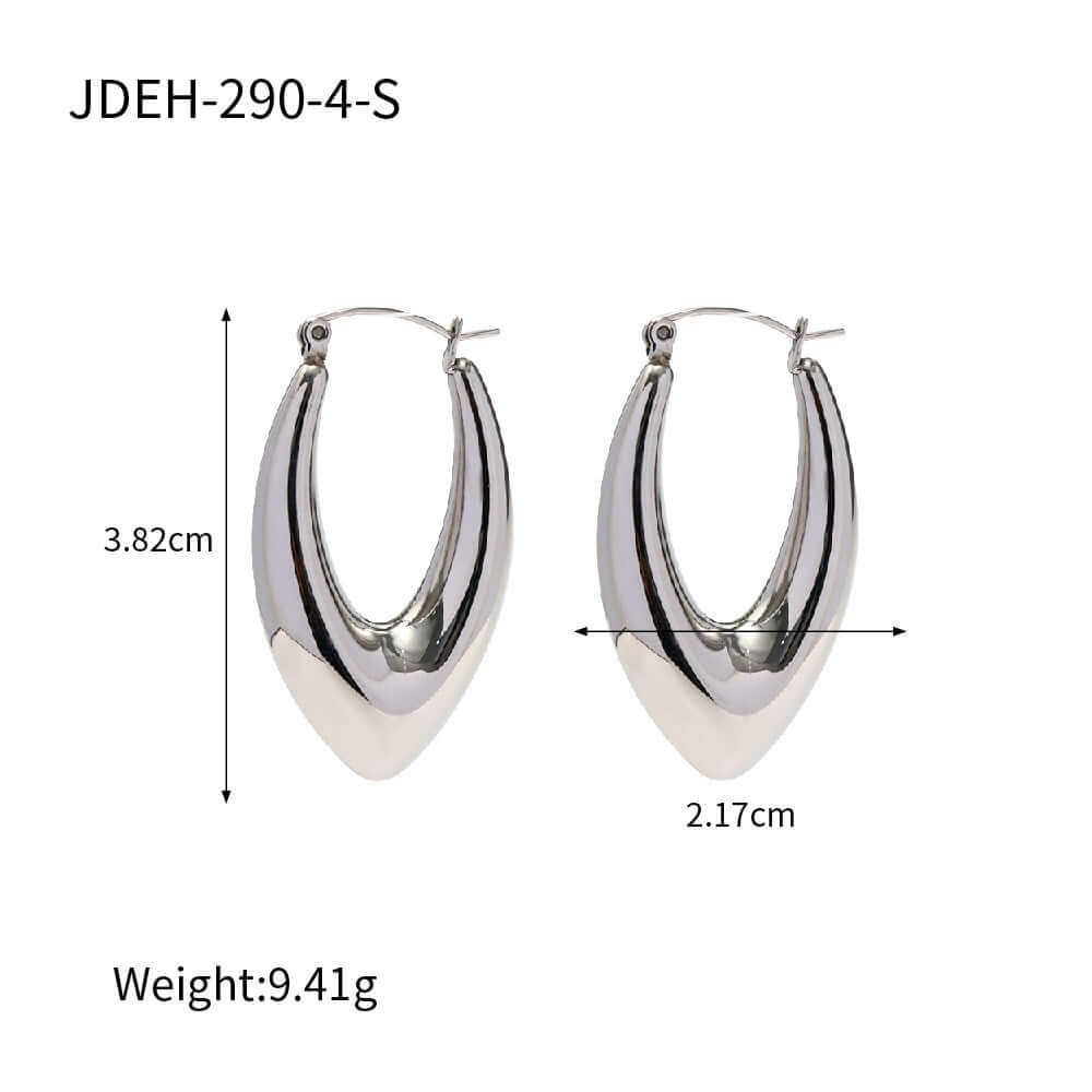 18K Gold Plated French Curve Hoop Earrings for Women - Elegant Dangle Earrings for Party, Wedding & Everyday Wear | JDEH290