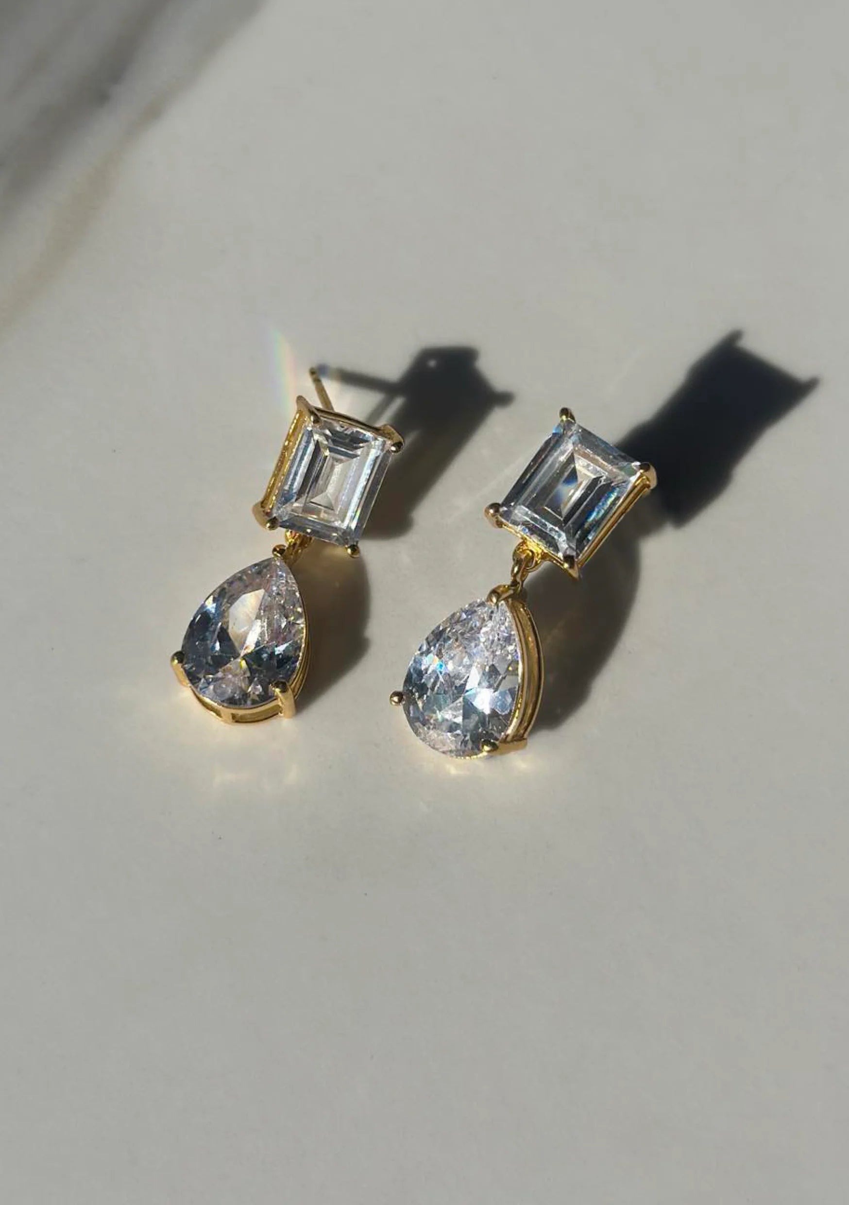Lola Knight Sol Crystal Drop Bridal Earrings - 14K Gold Wedding Jewelry for Brides, Bridesmaids & Formal Events