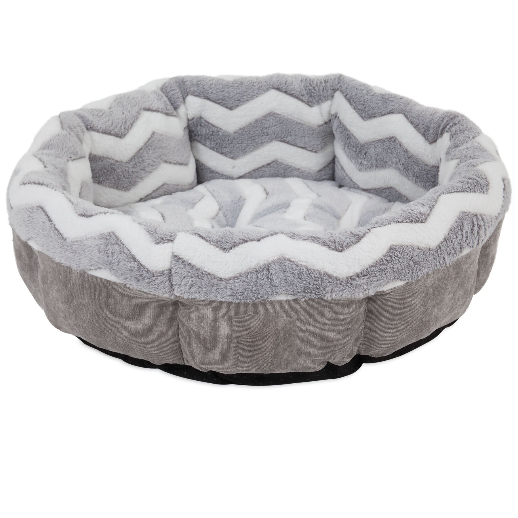 SnooZZy Round Shearling Bolster Dog Bed - Ultra Soft & Cozy Pet Bed for Small & Medium Dogs - Perfect for Bedroom, Living Room & Crate Use