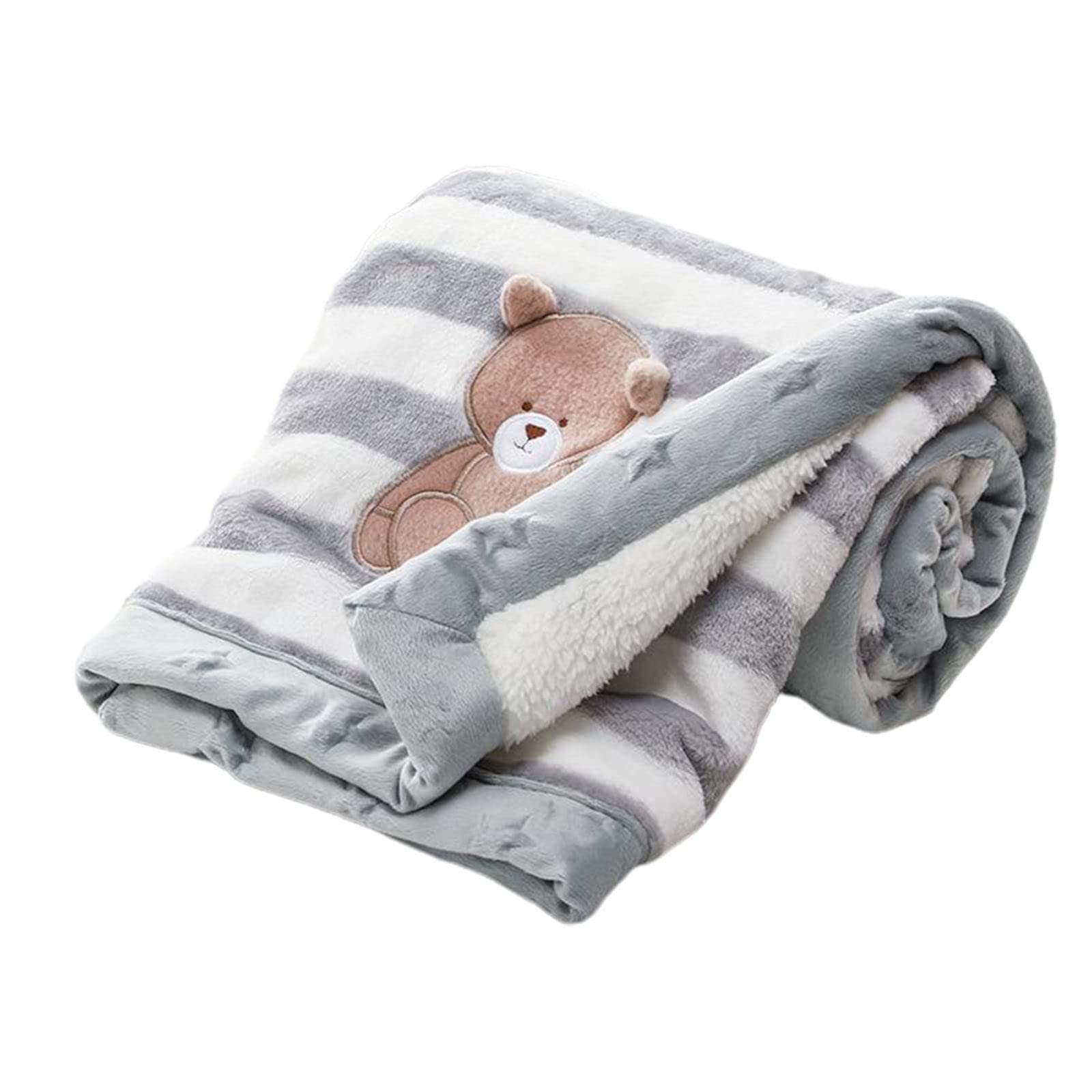 Milageto Soft Plush Baby Blanket with Back for Stroller, Pram, and Car Seat - Cozy & Warm for Newborns, Infants, and Toddlers - Perfect for Naptime, Travel, and Outdoor Adventures