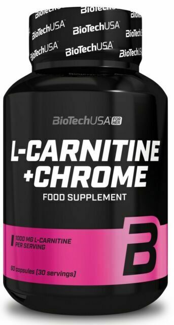 BioTechUSA L Carnitine + Chromium 60 Capsules - Weight Loss & Energy Booster Supplement for Fitness & Active Lifestyle