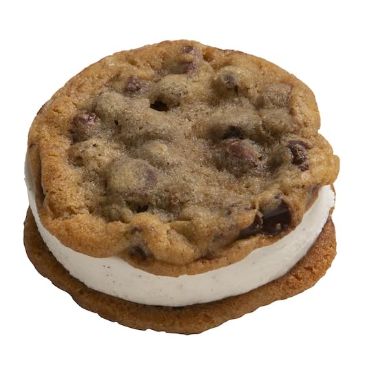 Premium Villa Dolce Artisan Gelato Sandwiches - Vanilla Bean with Chocolate Chip Cookies - 5.7 oz (Pack of 18) - Perfect for Parties, Summer Treats & Dessert Lovers