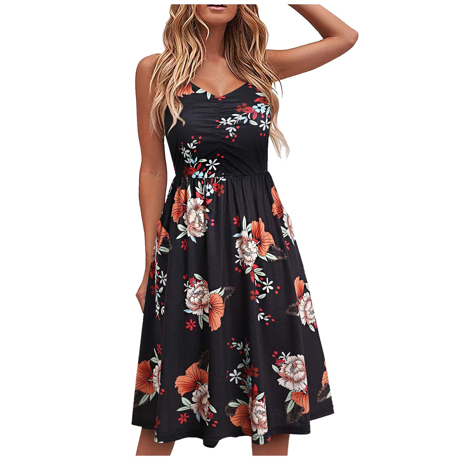 Stylish Women's Summer Casual Strappy Maxi Dress - Sexy Party & Beach Sundress in Black (Medium) | Perfect for Outdoor Events, Vacations & Date Nights