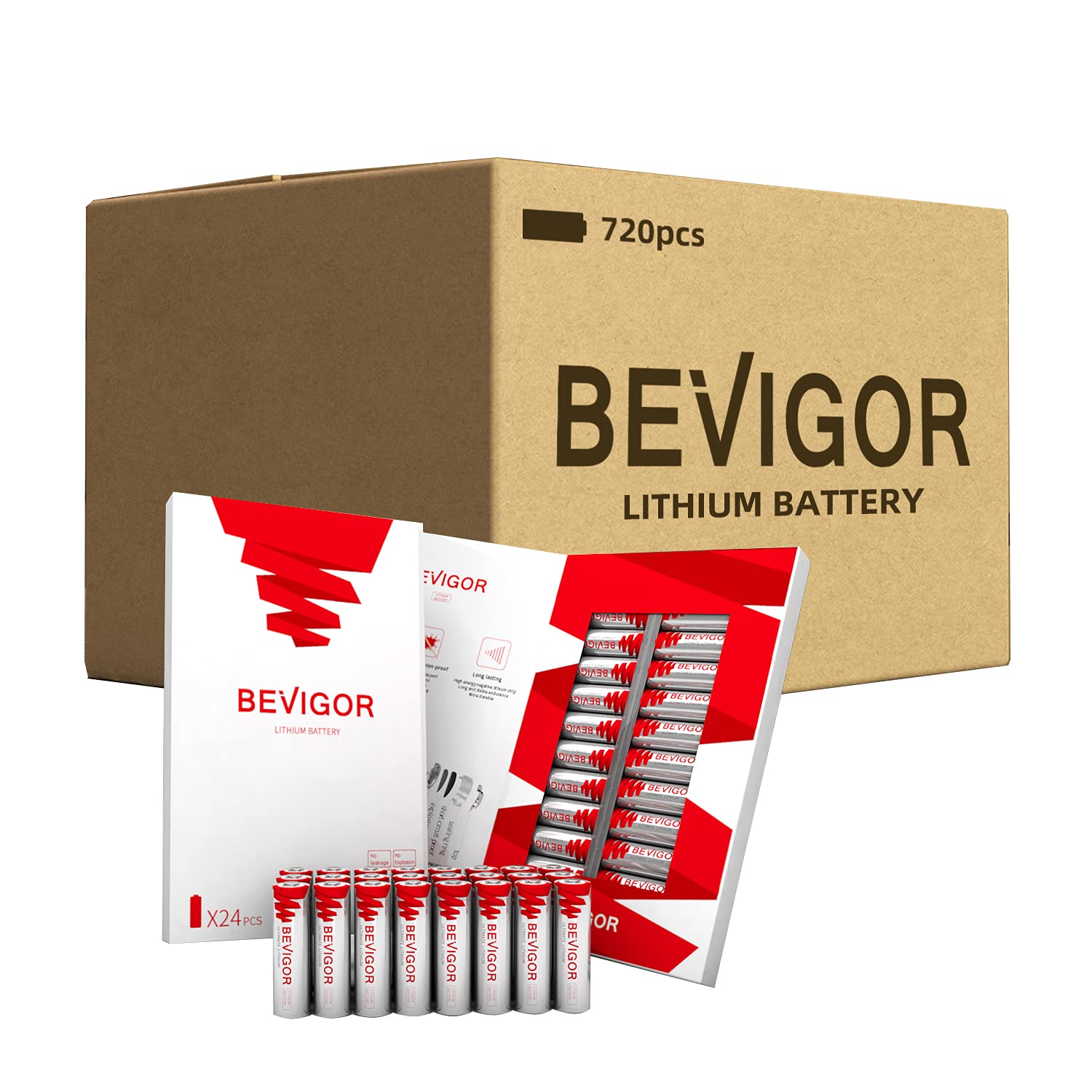 BEVIGOR 720 Pack AA Lithium Batteries - Long Lasting Lithium Iron Double A Batteries for High Drain Devices - Ideal for Cameras, Toys, Flashlights & More
