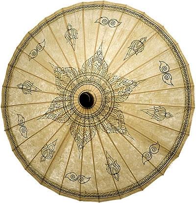 32 Inch Hand-Painted Tibetan Flame Motif Paper Umbrella - Traditional Decorative Parasol for Home Decor, Wedding, Photo Shoot & Cultural Events