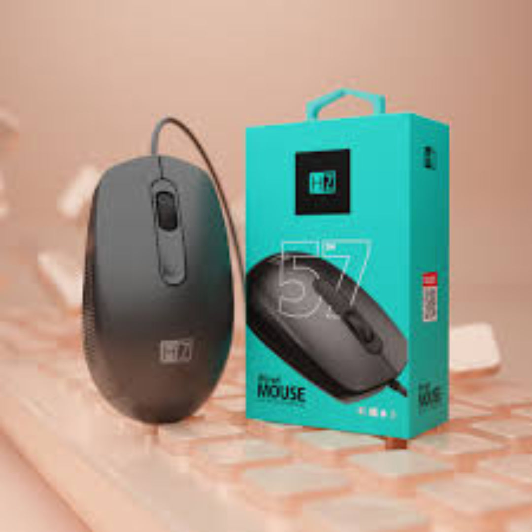 Heatz Wired USB Computer Mouse - Ergonomic Optical Gaming Mouse with 6 Buttons, 2400 DPI for PC, Laptop, Desktop - Perfect for Office Work, Gaming & Home Use