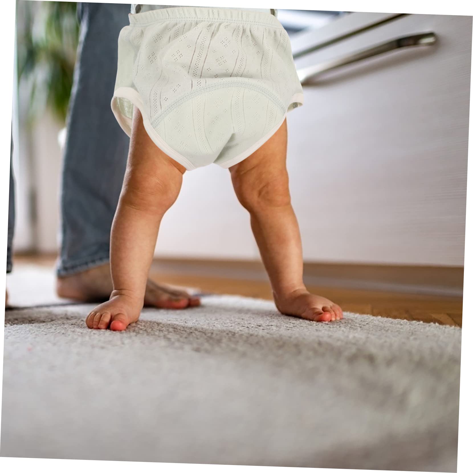 Wakauto 8 Pcs Newborn Cotton Training Pants - Soft & Breathable Diaper for Baby Boys & Girls - Perfect for Potty Training, Daycare & Overnight Use