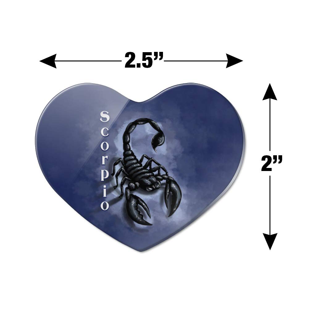 Scorpio Zodiac Horoscope Heart-Shaped Acrylic Refrigerator Magnet - Perfect for Kitchen Decor, Office Organization & Gift Giving