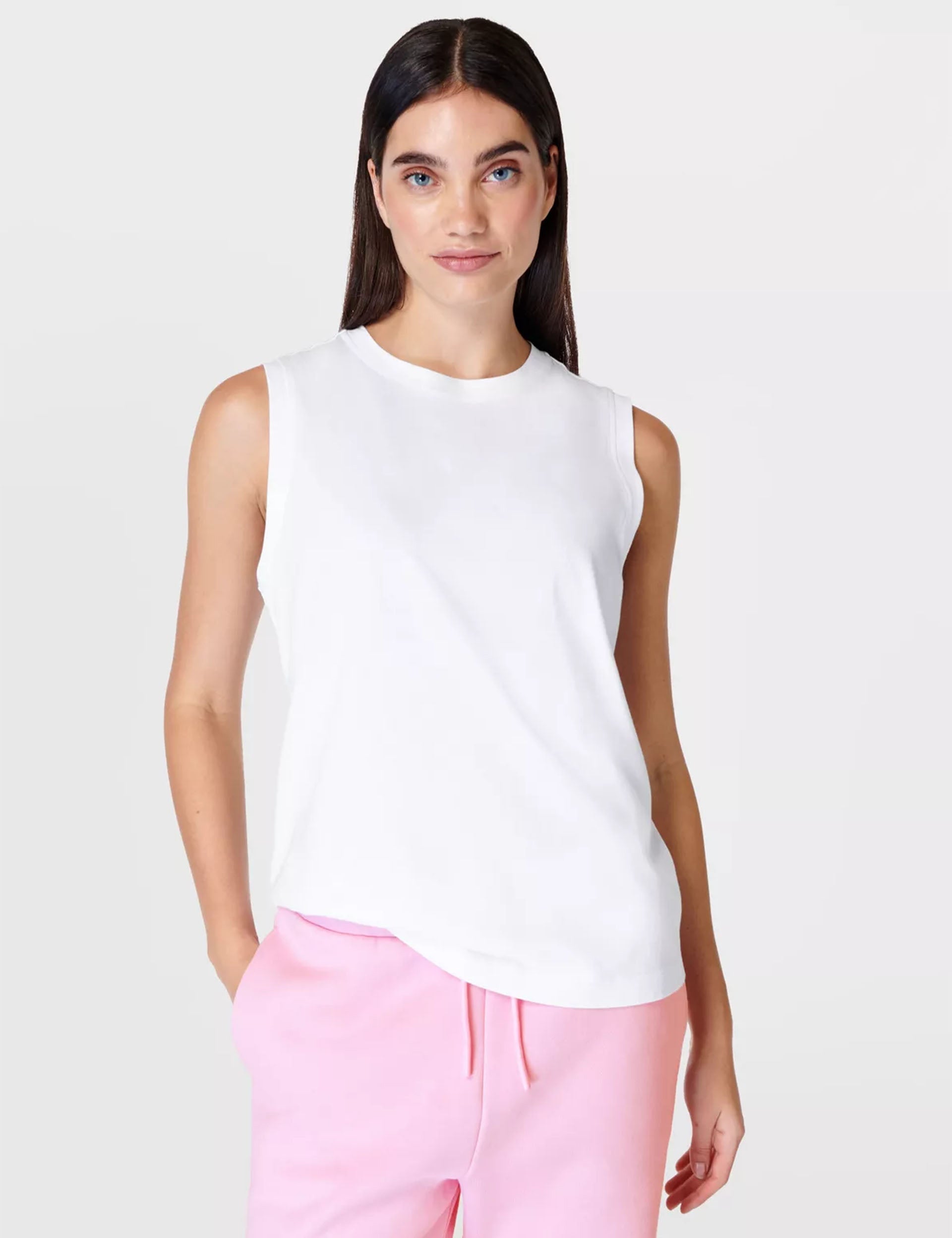 Essential Sleeveless Vest for Women - Breathable White Tank Top | Perfect for Gym, Yoga & Summer Outfits