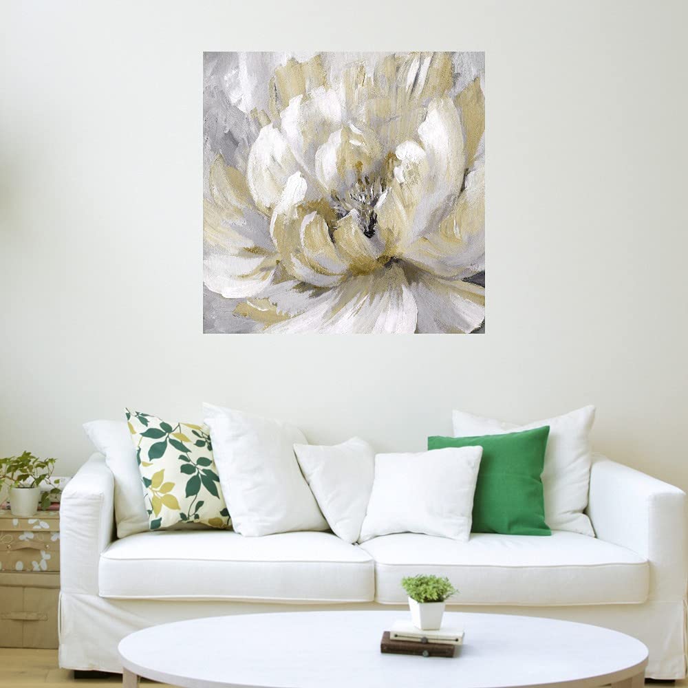 Botanical Wall Art Canvas - 48x48 Inch Spring Floral Painting for Bathroom & Bedroom Decor | Gold Leaf Plant Pictures by Artist Nan | Perfect for Home, Office & Spa Interior Design