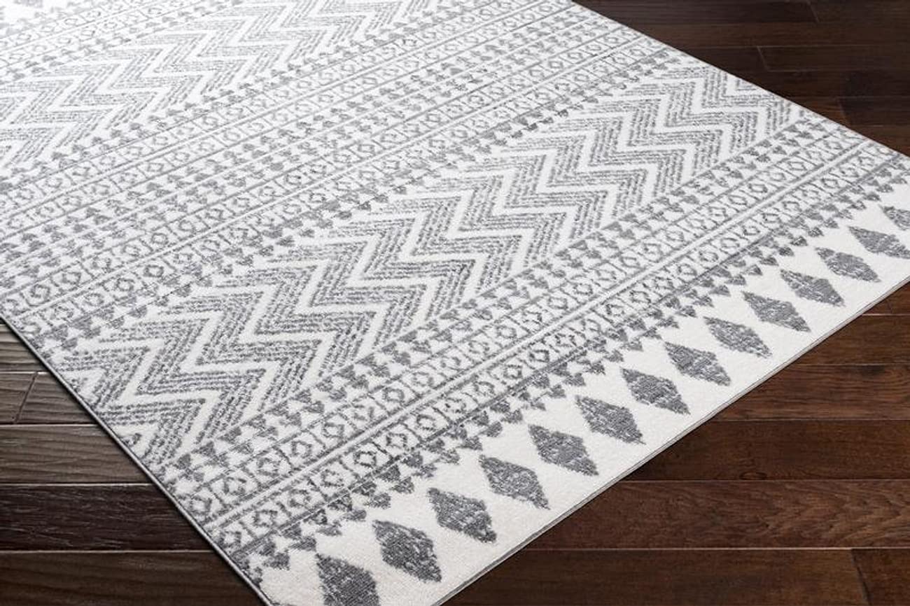 Mark&Day 9x12 Medium Gray Area Rug - Soft & Durable Grey Black White Carpet for Living Room, Bedroom, Kitchen - Perfect for Home Decor, Office & High Traffic Areas (9'2