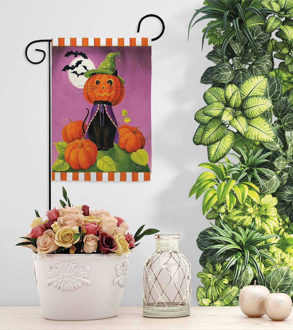 Happy Haunting Cat Garden Flag - Halloween Decor for Yard & Home
