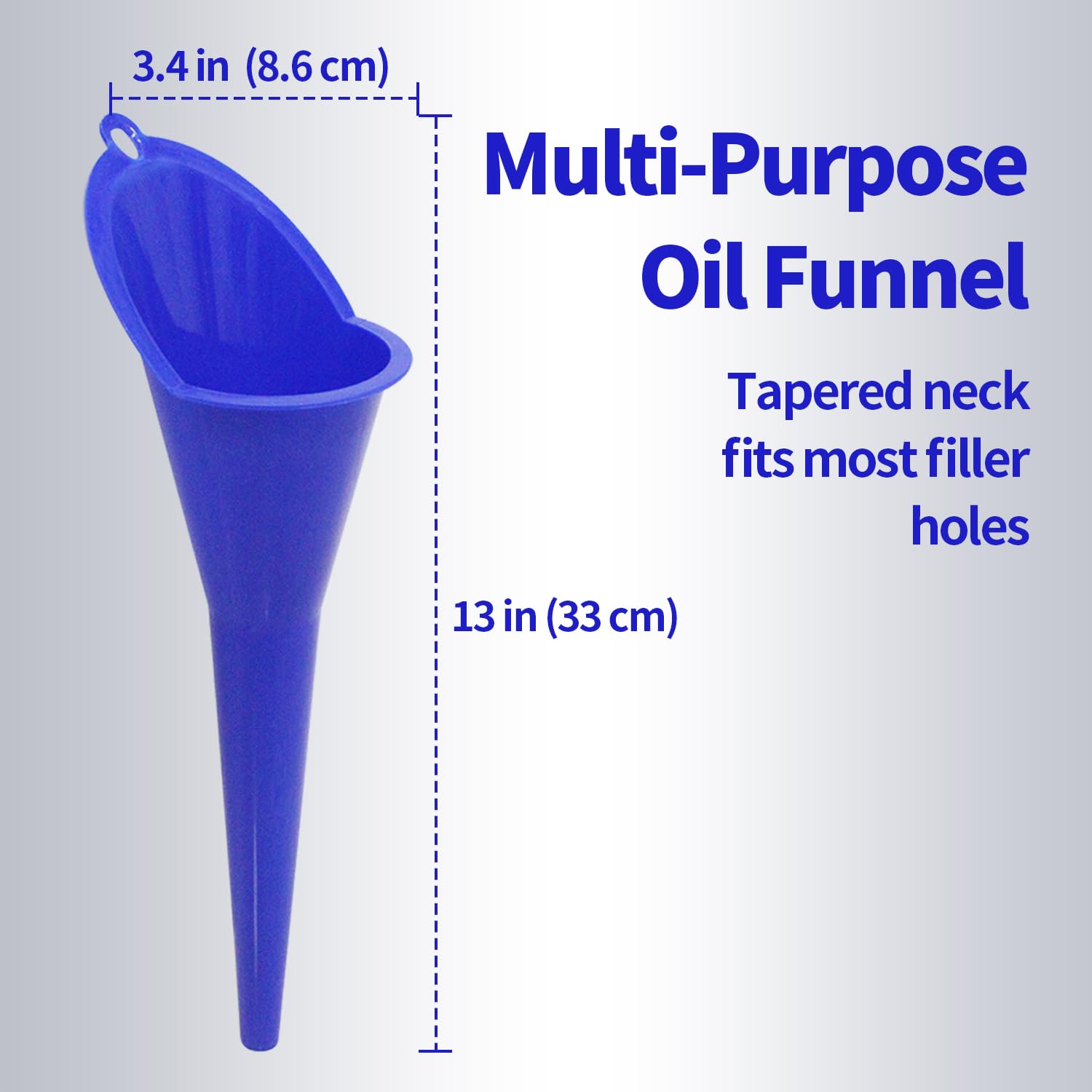 3-Piece Plastic Oil Funnel Set for Automotive Use - Transmission, Fuel, Lubricants & Fluids - Blue Car Funnels for Easy Pouring & Maintenance