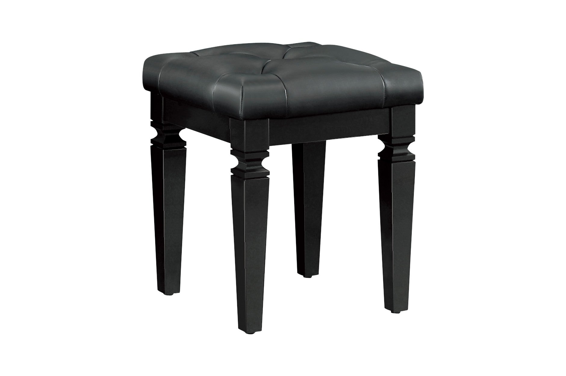 Allura Black Vanity Set with Mirror & Stool - Modern Dressing Table for Bedroom, Makeup Vanity Desk with LED Lights & Storage, Perfect for Women's Beauty Routine & Home Decor