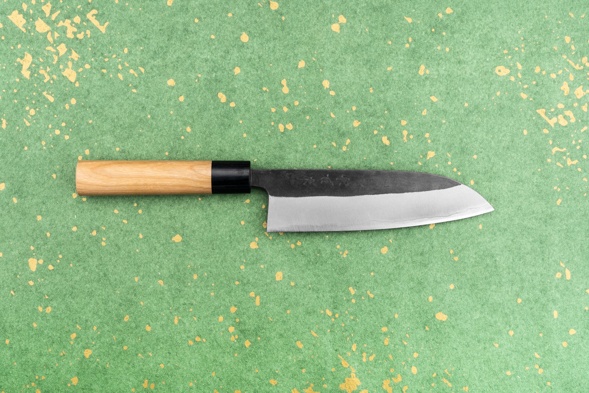 Premium Muneishi Aogami Stainless Kurouchi Santoku Knife 165mm - Japanese High-Carbon Steel Chef's Knife for Slicing, Dicing & Chopping - Perfect for Home Kitchen & Professional Use