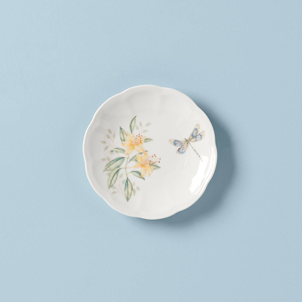 Butterfly Meadow Small Decorative Plate - Elegant Floral Design for Desserts, Appetizers, and Home Decor | Perfect for Tea Parties, Weddings, and Gift Giving
