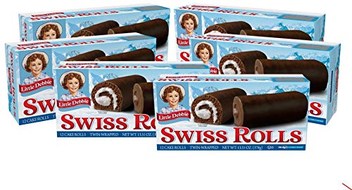 Little Debbie Swiss Rolls, 36 Chocolate Cake Rolls with Cream Filling - Individually Wrapped Snack Cakes (6 Boxes) - Perfect for School Lunches, Office Snacks & Party Desserts