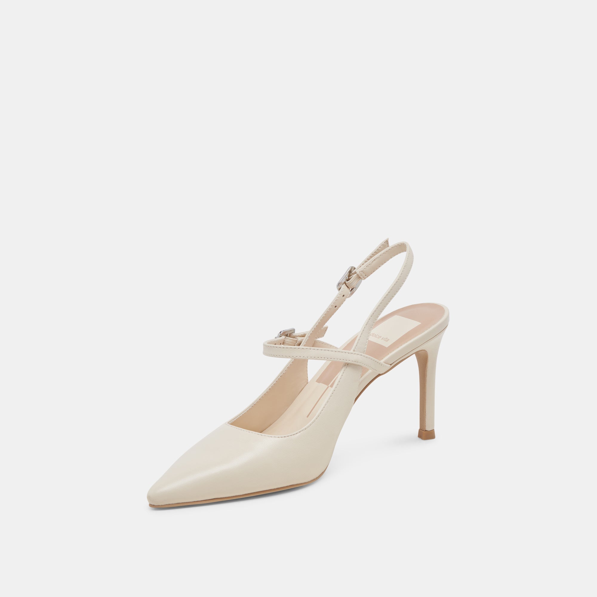 KELLEN Ivory Leather Heels for Women - Comfortable High Heel Pumps for Party, Wedding & Office Wear - Stylish Dress Shoes with Cushioned Insole