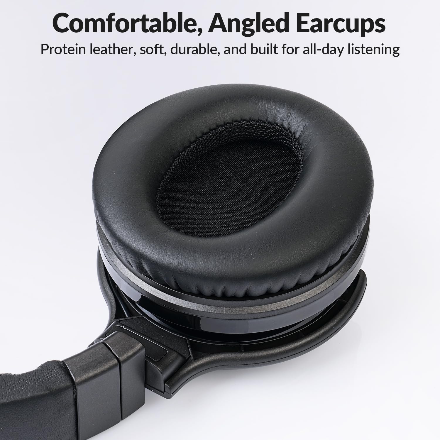 Silensys Active Noise Cancelling Bluetooth Headphones with Microphone - Wireless Over-Ear Headphones with Deep Bass, 30H Playtime, Comfortable Fit for Work, Travel & Gaming (Jet Black) - Perfect for Office, Commuting, TV Watching & Phone Calls