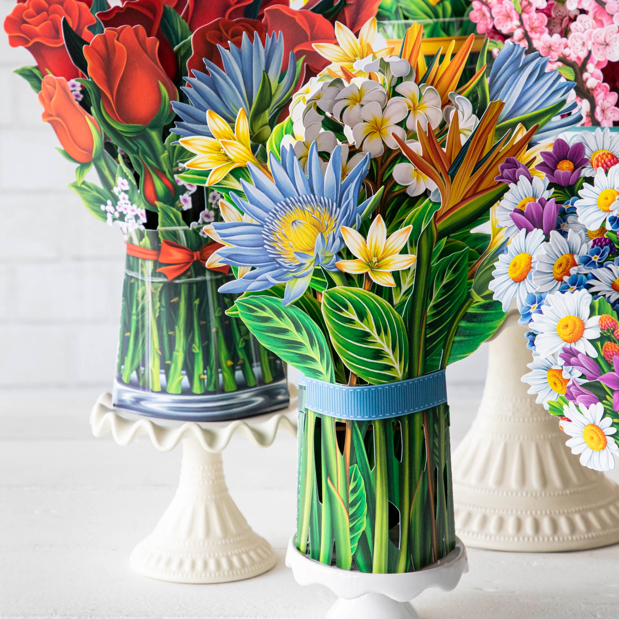 Beautiful Garden Favorites Greeting Card with Flower Bouquets - Perfect for Birthdays, Anniversaries & Special Occasions