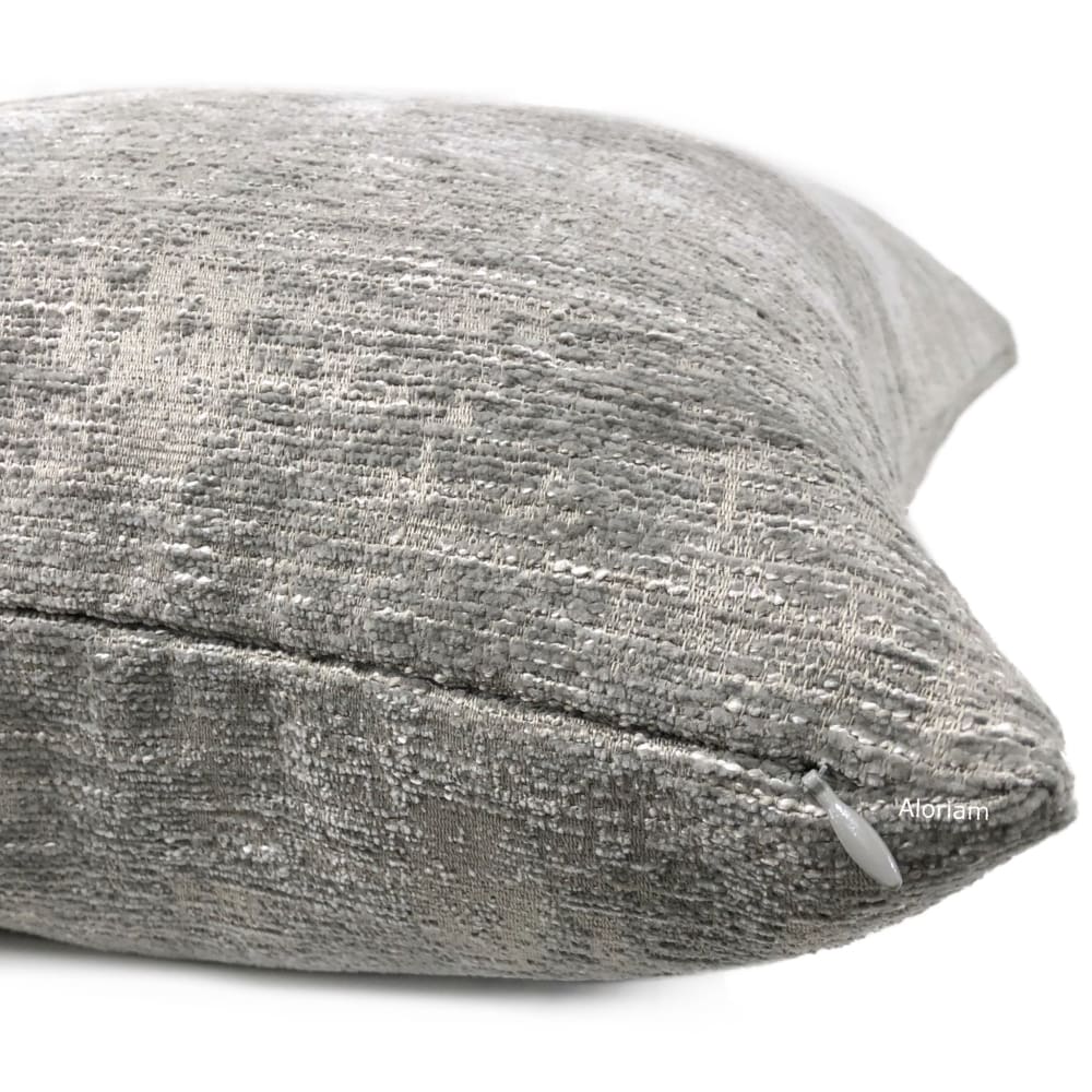 Knox Elephant Gray Slub Textured Chenille Pillow Cover - Soft Decorative Throw Pillow Case for Sofa, Bed & Couch - Cozy Home Decor Accent