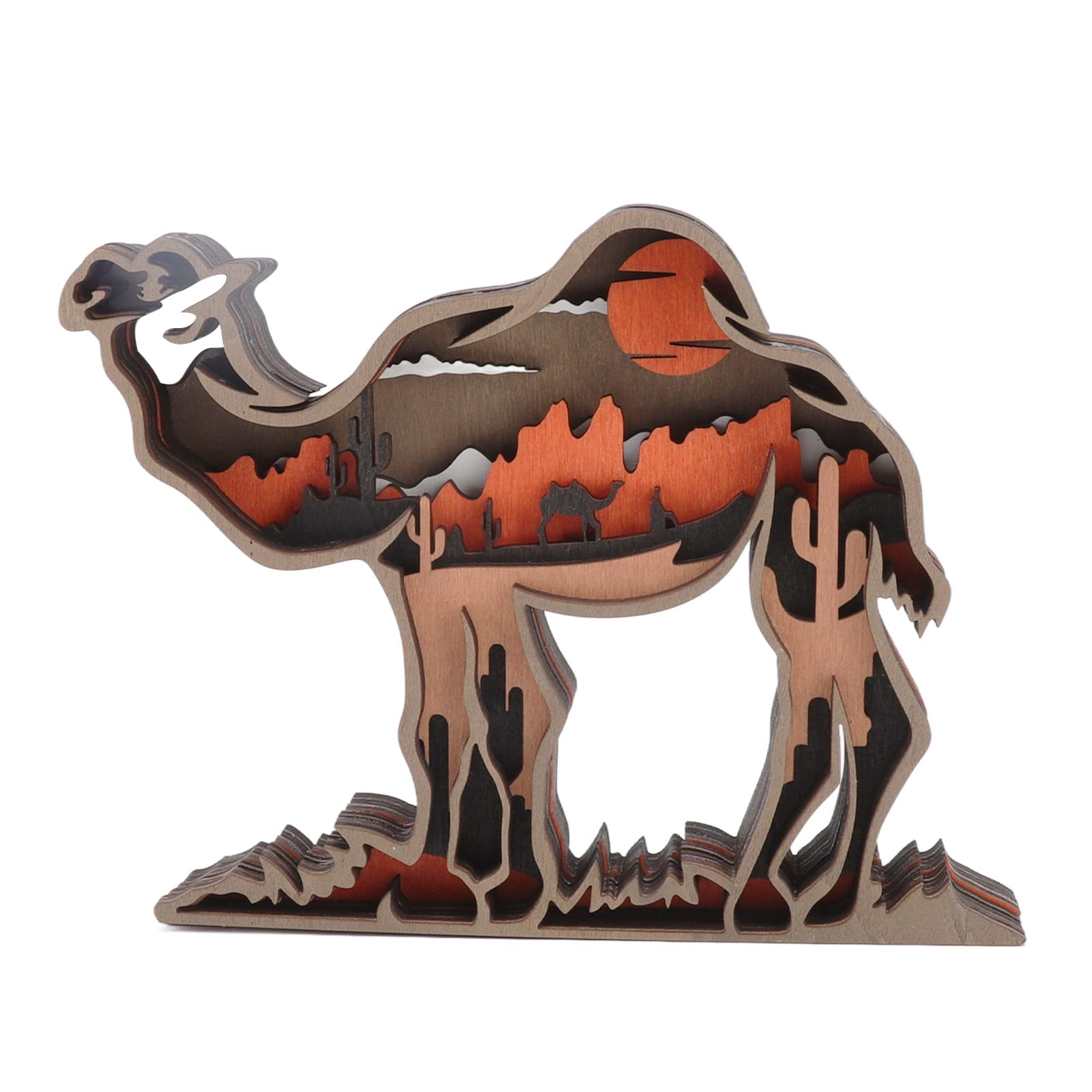 Handcrafted Wooden Animal Figurines - Vivid Design, No Assembly Required - Perfect for Office Desk Decor, Home Display & Gift Giving