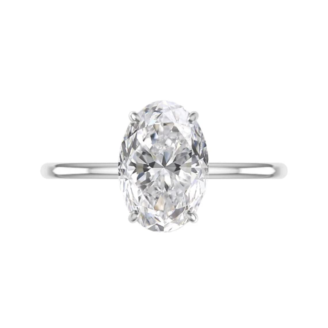3 CT Oval Moissanite Engagement Ring - Vintage Solitaire Wedding Band with 4-Prong Setting in Sterling Silver - Anniversary, Promise & Gift for Her - Perfect for Proposals, Weddings & Special Occasions