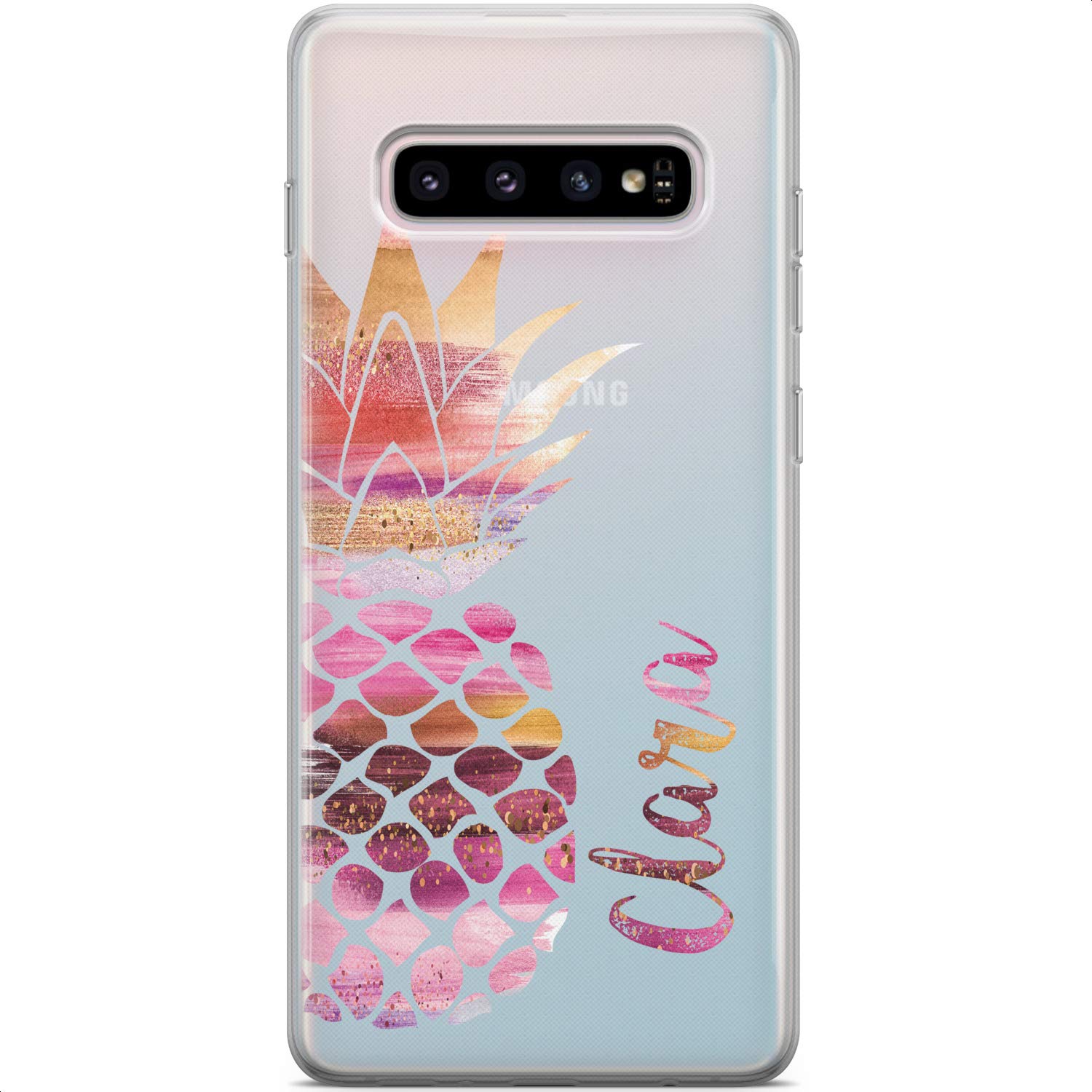 Samsung Galaxy S24 S23 Ultra S22 S21 S20 S10 Phone Case - Slim Flexible TPU Protective Cover with Abstract Pineapple Design | Lightweight Silicone Case for Everyday Use & Travel Protection