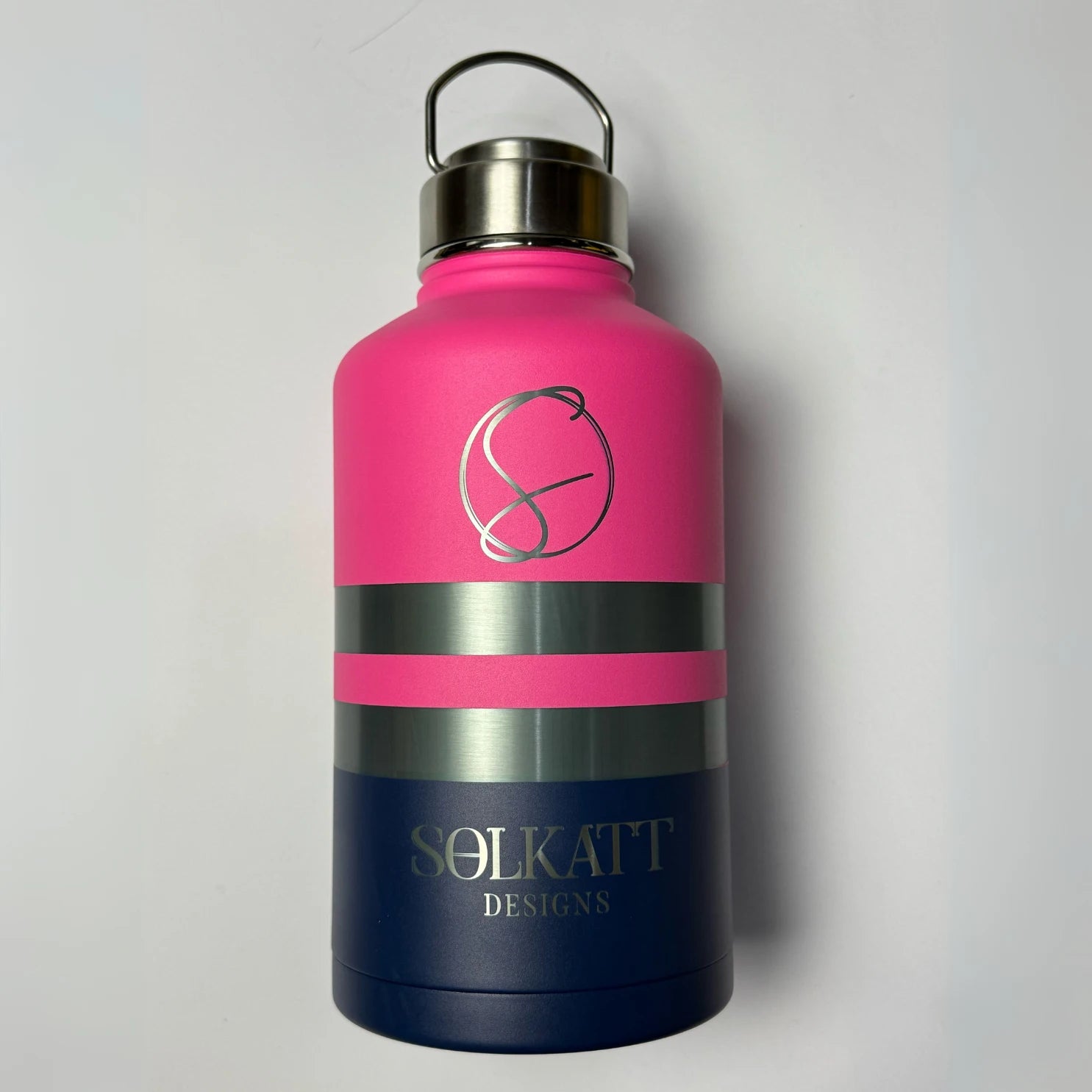Plastered Pink Insulated Tradie Water Bottle 1.9L (64oz) Stainless Steel - Keeps Drinks Cold for 24 Hours, Hot for 12 Hours - Perfect for Construction, Hiking & Outdoor Activities