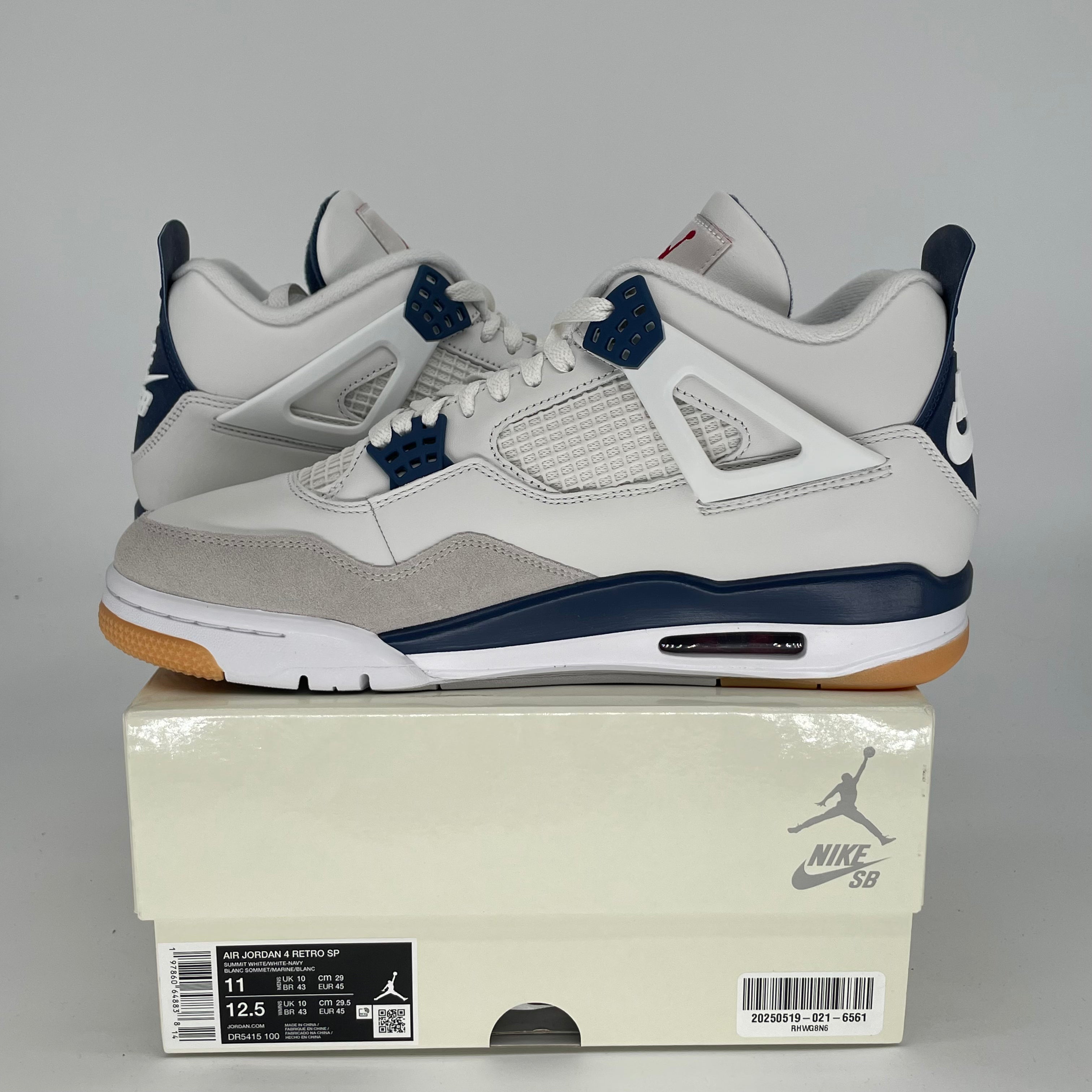 AIR JORDAN 4 SB NAVY Blue Sneakers - Men's Size 11 & Women's Size 12.5W - Style Code DR5415 - 100% Authentic - Perfect for Skateboarding, Streetwear Fashion & Sneaker Collectors