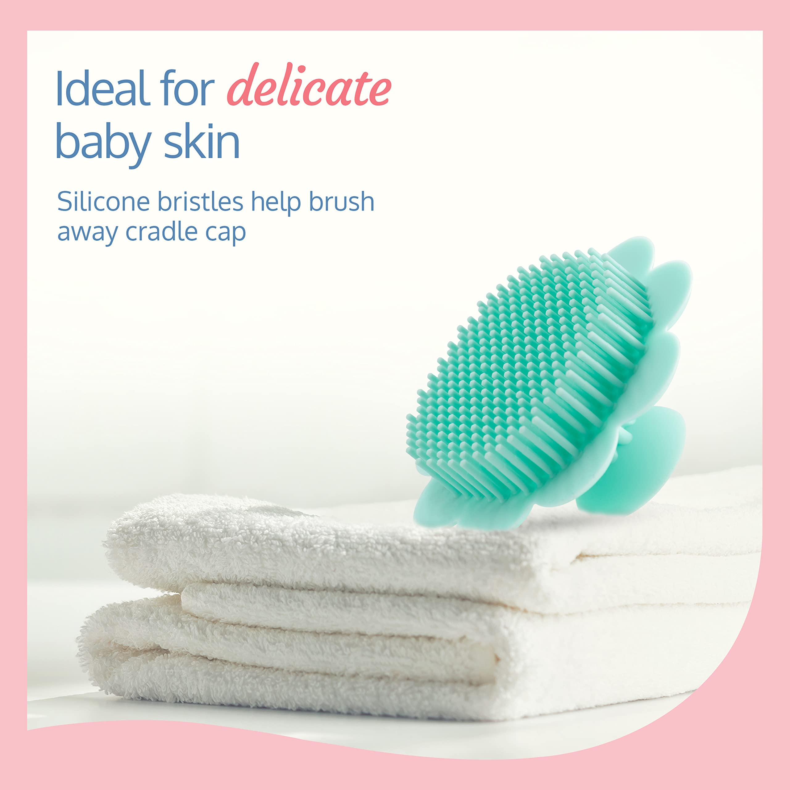 LuvLap Baby Silicone Shower Brush - Gentle Bath Scrubber & Loofah for Newborns & Infants | Exfoliating Scalp & Body Massager | Soft Silicone Bath Brush for Sensitive Skin (Green) | Perfect for Baby Bath Time & Spa-Like Care
