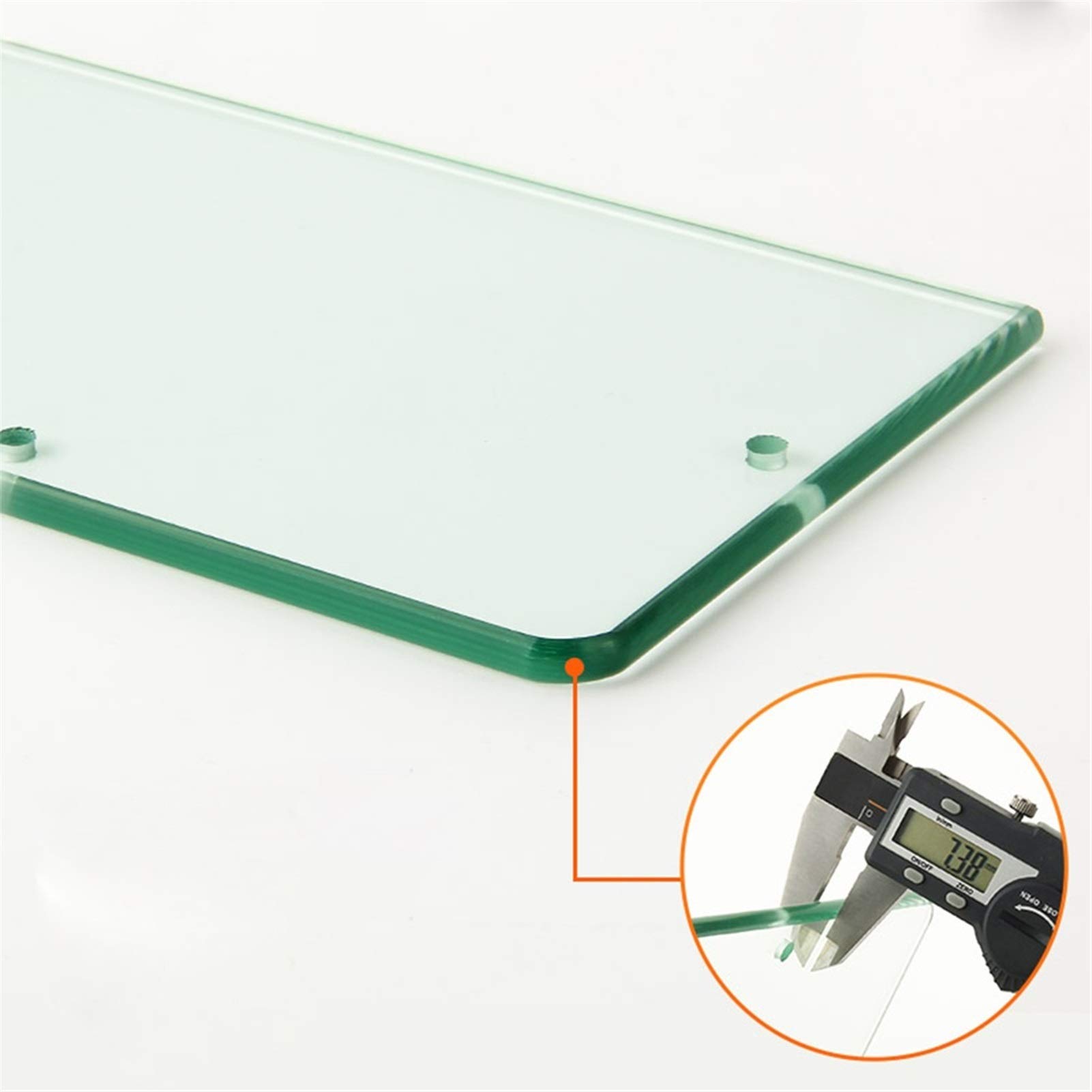 Floating Glass Shelves for Shower - Wall Mounted Bathroom Storage Organizer with Aluminum Brackets - Easy to Install Hanging Shelf (35cm) - Perfect for Shampoo, Soap & Towel Storage in Bathroom