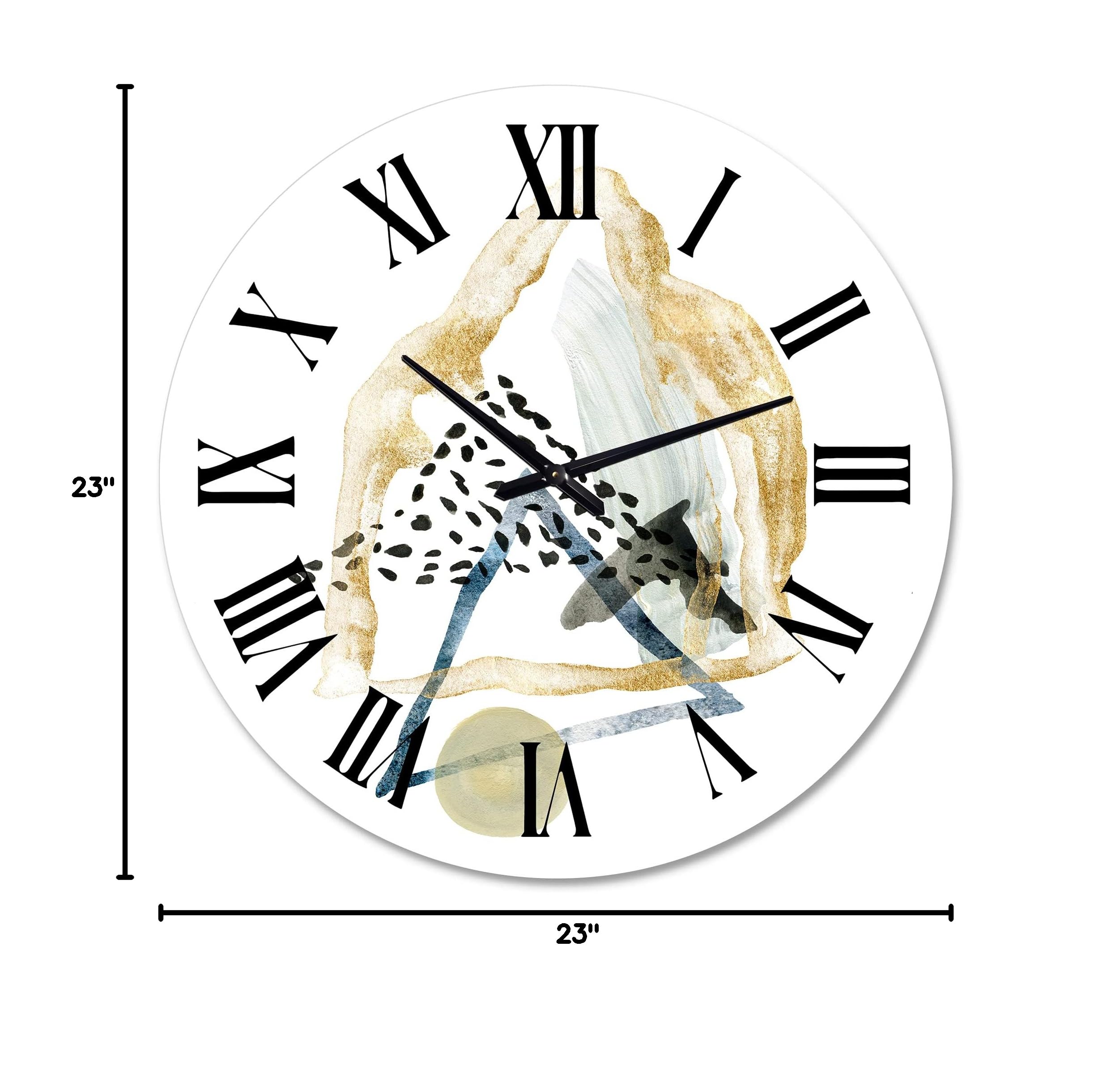 Minimalist Mountain Moon Landscape Wall Clock - Large Modern Abstract Fractal Design for Living Room, Bedroom & Office Decor | Perfect for Home, Office & Gifts