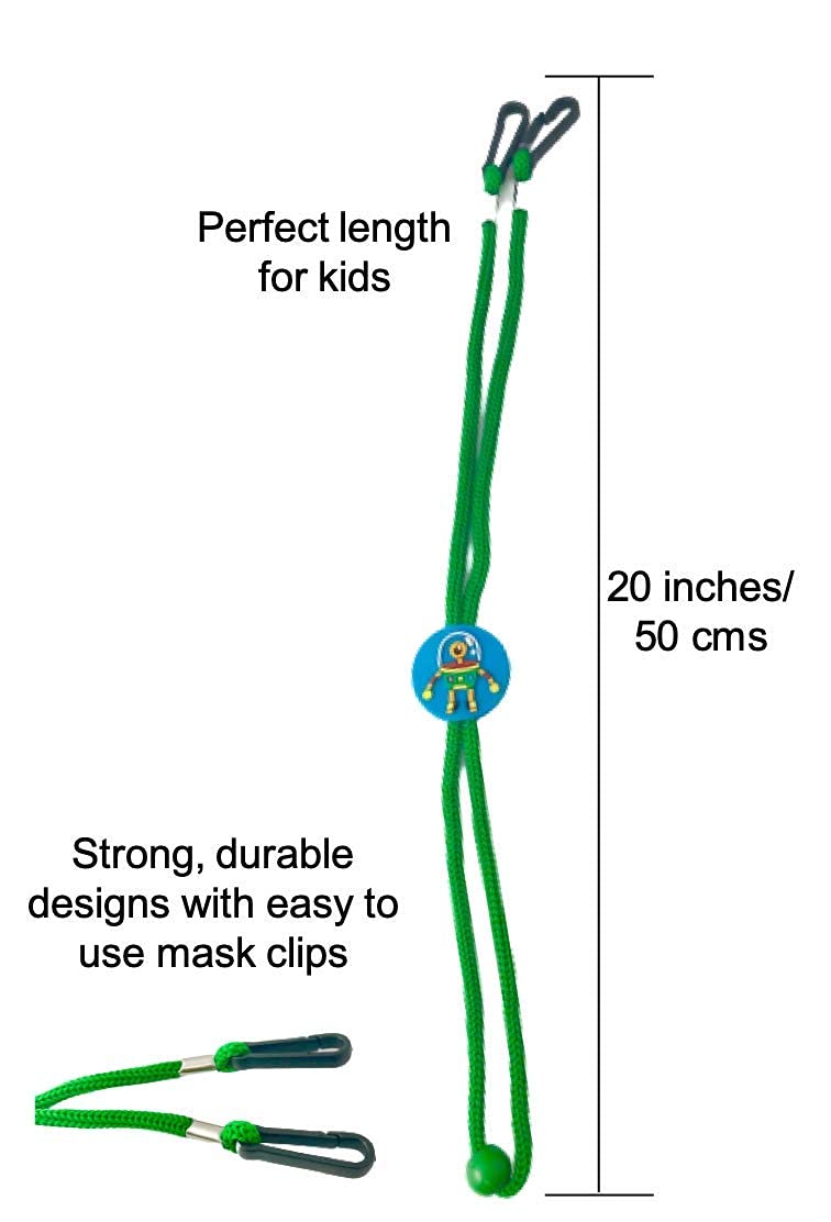 Adjustable Kids Mask Lanyard with Breakaway Clip - 5 Pack Safety Face Mask Holder for Children - Perfect for School, Travel & Outdoor Activities