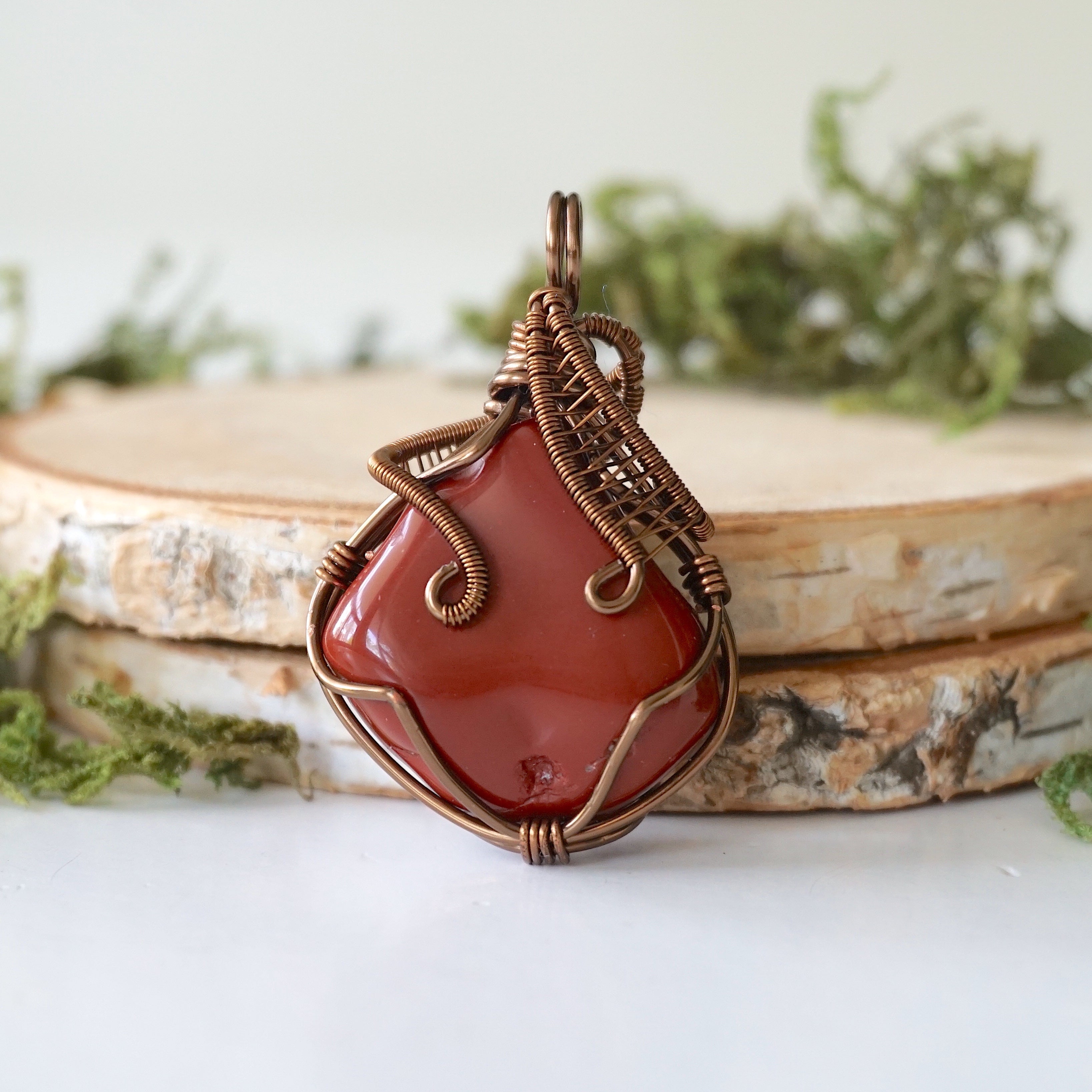Natural Raw Red Jasper Crystal Pendant Necklace - 24 Inch Healing Stone Jewelry for Women - Perfect for Meditation, Energy Work & Spiritual Gifts
