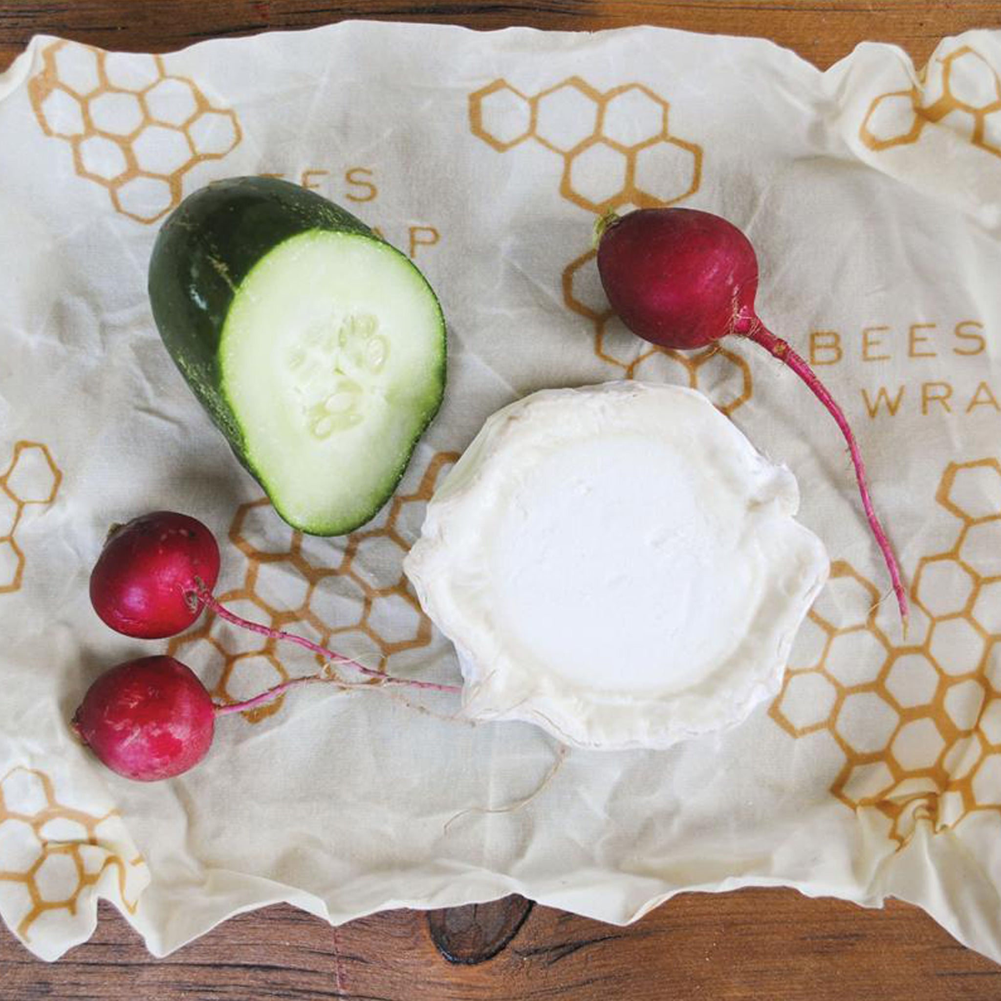 Bee's Wrap Original Print Honeycomb Yellow Assorted Size (Set of 3) - Eco-Friendly Reusable Food Wraps for Sandwiches, Cheese & Produce Storage - Sustainable Kitchen Essentials