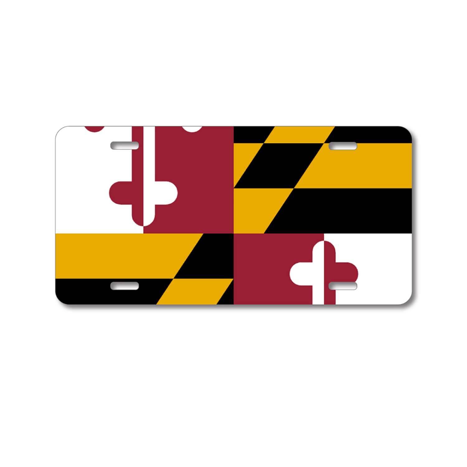 Custom Aluminum Vanity License Plate with Maryland State Flag Design - Personalized Front Car Plate for Vehicles, Trucks & SUVs - Perfect for Car Enthusiasts, Gifts & State Pride Display